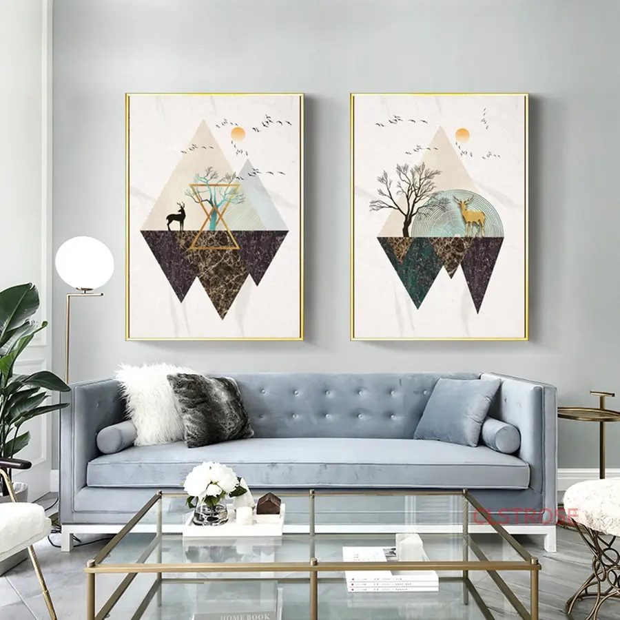 Affiche d'art abstrait de Style nordique minimaliste, peinture sur toile de paysage, décoration moderne de la maison, photos murales pour chambre à coucher