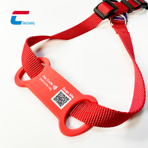 Customized Printing QR <strong>Code</strong> Silicone NFC Pets Dog ID Tags NTAG 213 Anti Lost NFC Dog Collar Tag - Product Image 1