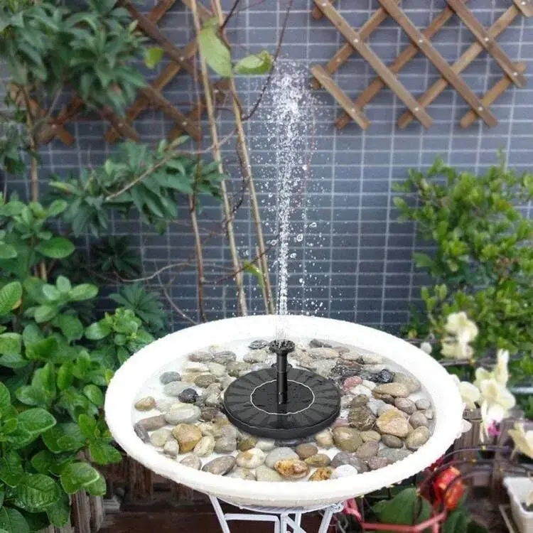 Yüksek kaliteli açık çeşme yüzen 1.5W güneş enerjili yüzen su bahçe küçük çeşme pompası kuş banyosu için