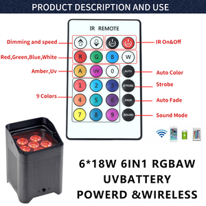 AOPU 6x18w LED Batterie Uplight WIFI DMX Control Wireless Par Light für Hochzeits bühnen Event Dj Uplights - Product Image 5