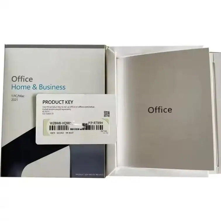 MS Office 2021 บ้านและธุรกิจสําหรับ Mac คีย์การ์ดกล่องขายปลีกซอฟต์แวร์เปิดใช้งานออนไลน์ 100% พร้อมปุ่มผูก