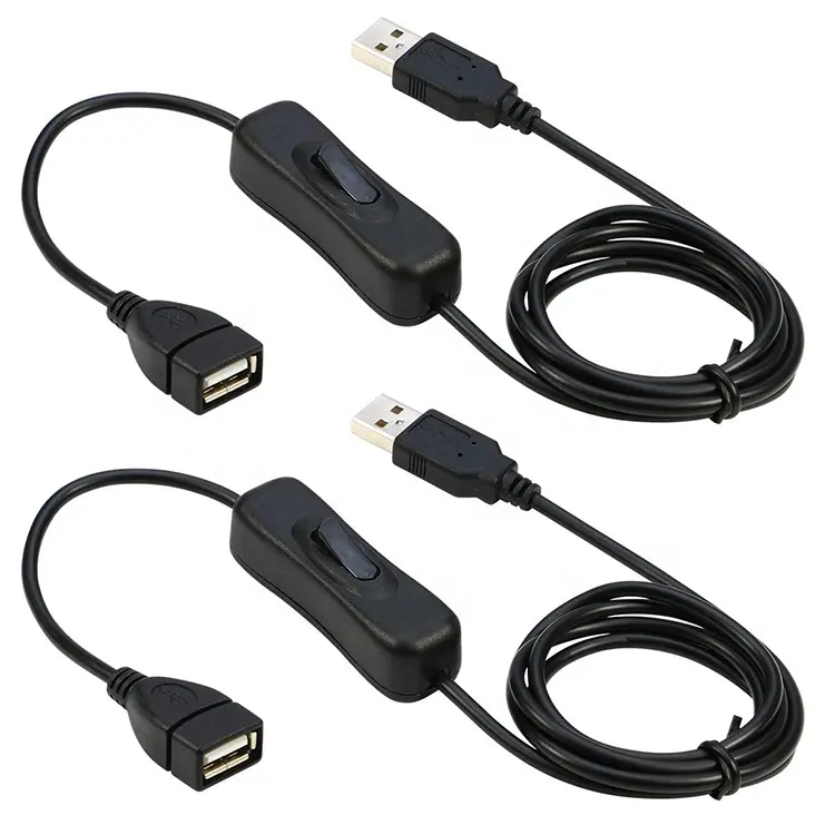 Kabel Ekstensi USB OEM, dengan Saklar ON/Off, Dukungan Kabel USB Pria Ke Wanita (Data dan Daya) untuk Headset USB, Strip LED
