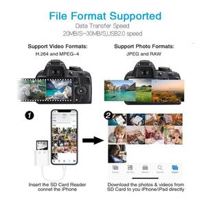适用于iOS系统的便携式存储卡读卡器OTG适用于iPhone15 pro max相机的新的2024 USB C sd卡相机适配器 - Product Image 3