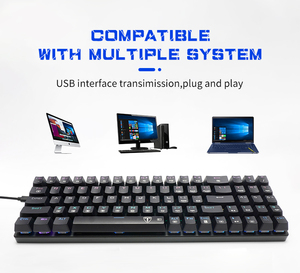 Tastiera meccanica da gioco cablata tastiera da gioco meccanica a 78 tasti retroilluminazione RGB con effetti programmati - Product Image 6