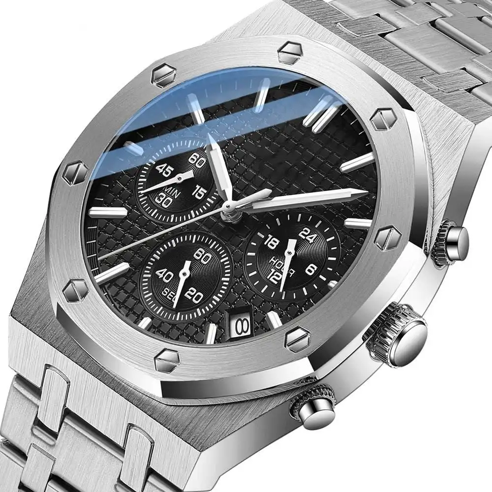 Mode Business Heren Horloges Top Luxe Merk Relogio Masculino Quartz Horloge Heren Rvs Waterdicht Polshorloge