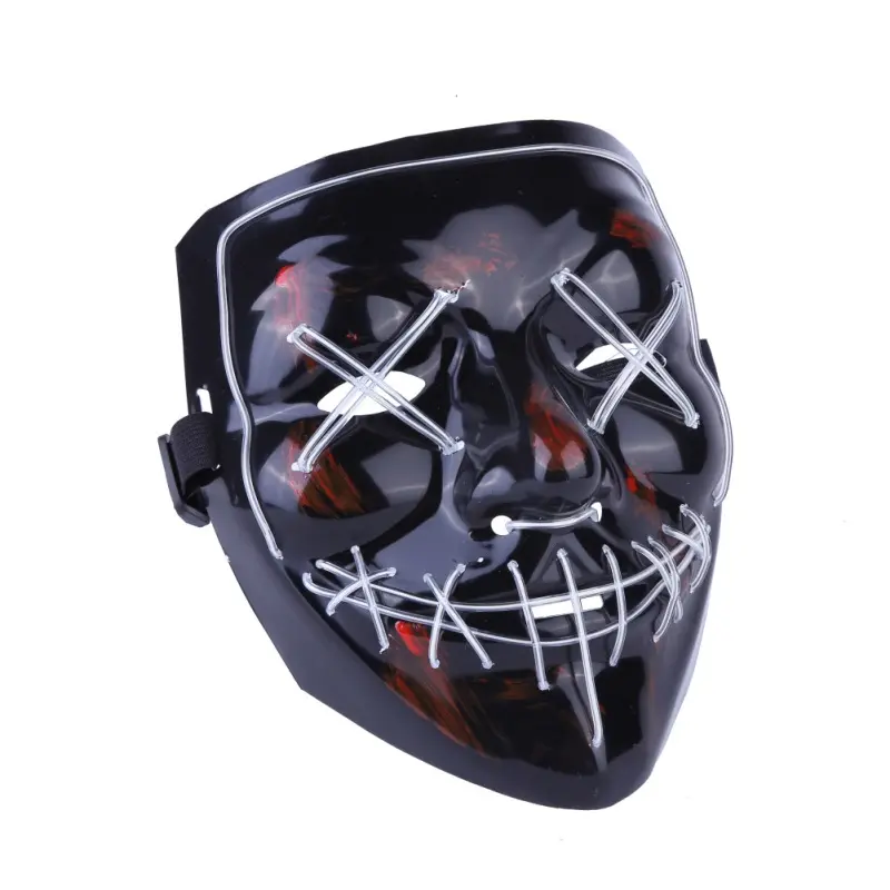 Máscara LED para fiesta, mascarilla de terror