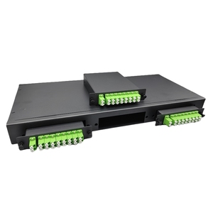 Divisores de montaje en rack PLC de módulo mixto 1RU 1*1*1*16 LC/APC Cassette Panel de conexión de fibra óptica Compatible con divisor de red G/3G - Product Image 1
