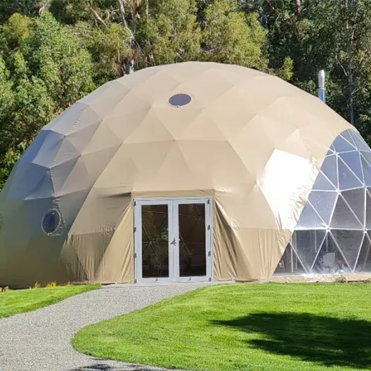 2023 उच्च सुरक्षा प्लास्टिक Inflatable स्पष्ट Glamping झोपड़ी उद्यान बुलबुला 20M गुंबद घटना तम्बू