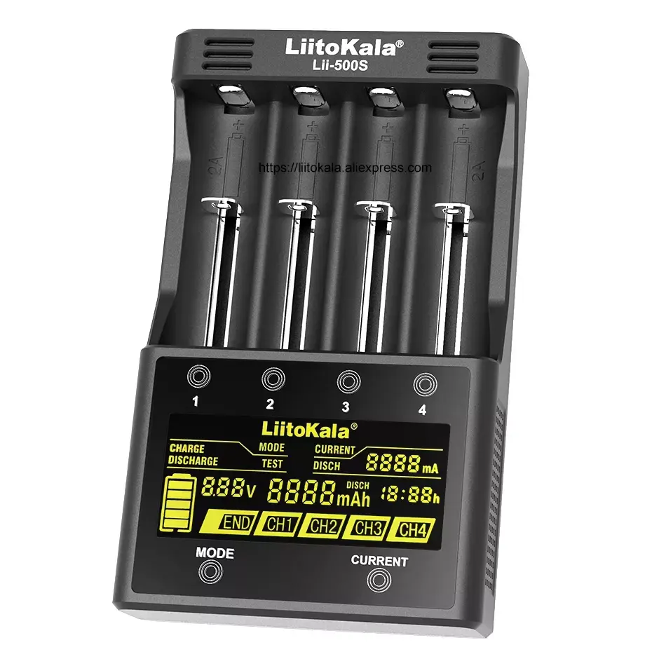 LiitoKala lii-500S LCD 3.7V 1.2V 18650 26650 21700 chargeur de batterie avec écran, Test de la capacité de la batterie contrôle tactile