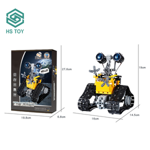 HS TOY 395PCS Plastic Toys Small Particle Building Blocks Educational RC <strong>Robot</strong> Diy <strong>Programming</strong> With Led Light