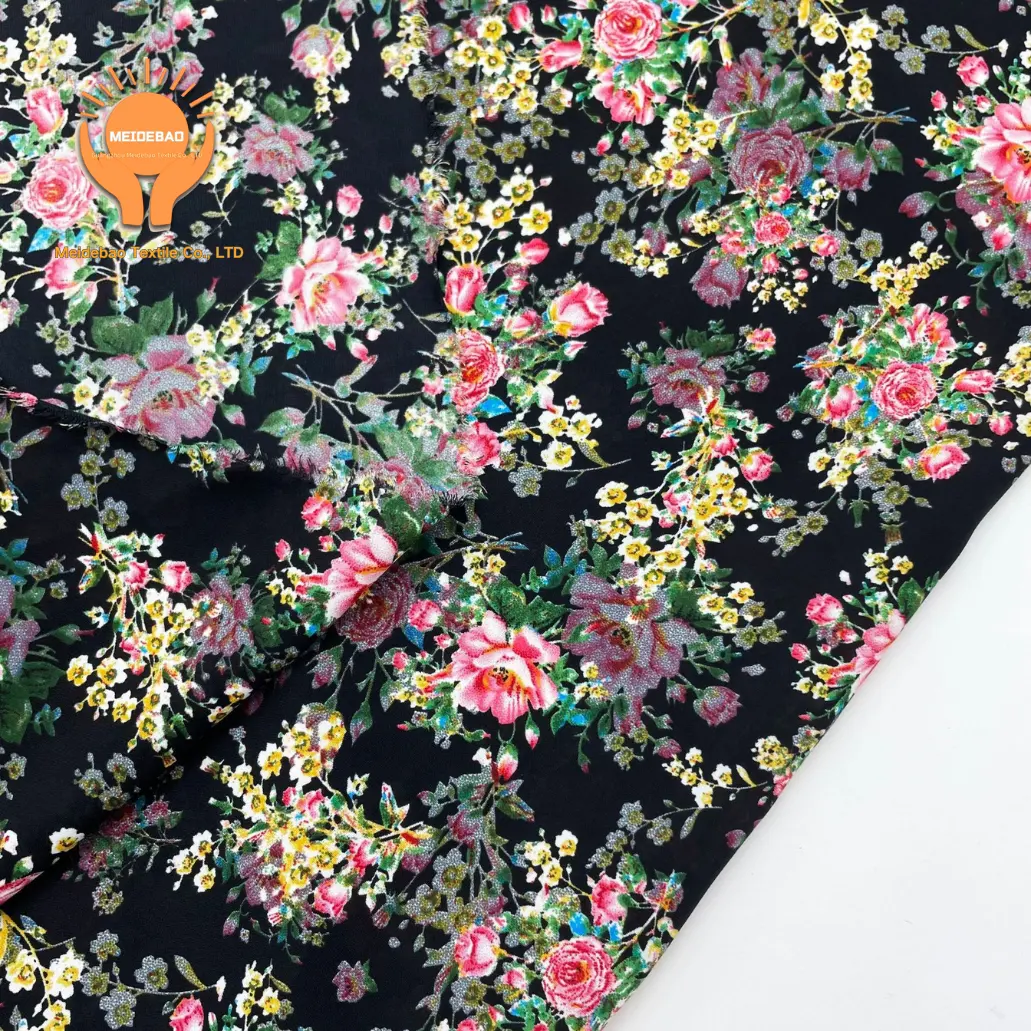 MEIDEBAO 도매 하이 퀄리티 바늘 염색 꽃 의류 직물 자카드 인쇄 트위드 직물 스커트 드레스