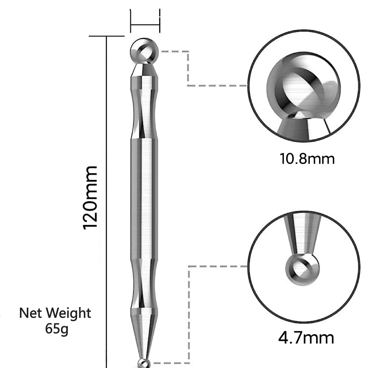 bâton Acupoint en argent