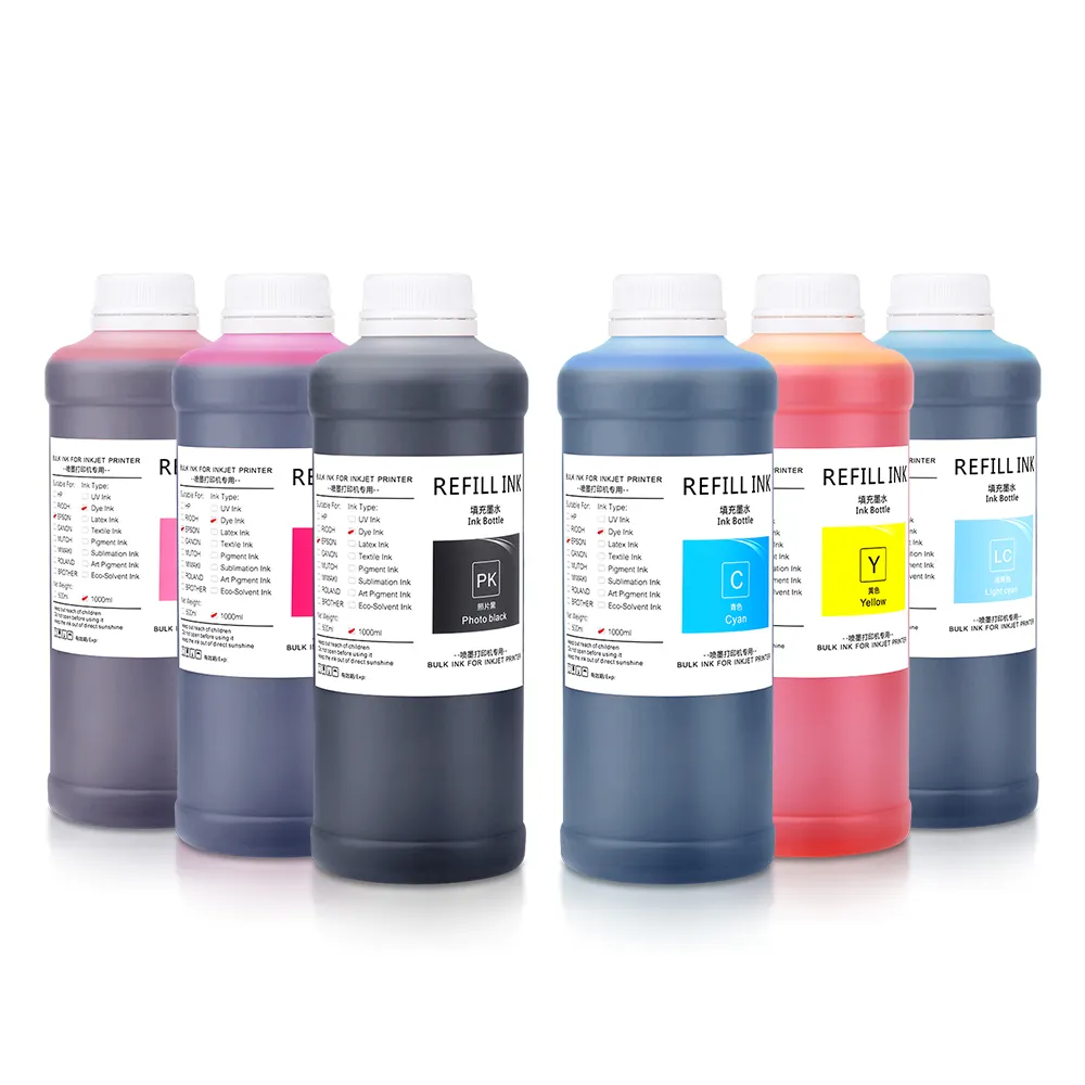 Ocbestjet 1000 ml/bottiglia 9 colori nuovo inchiostro colorante di ricarica universale migliorato per stampante a getto d'inchiostro Epson Stylus Photo R3000 R2880 R2400