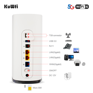 Gigabit Cổng Tốc Độ Cao Dual Band Không Dây CPE <span class=keywords><strong>Wifi</strong></span> 1800Mbps Wifi6 5G Router Với Sim Khe Cắm Thẻ Nhớ - Product Image 3