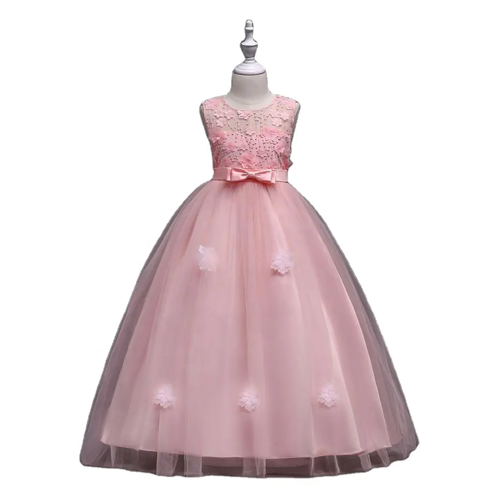 Vestido DE BODA rosa de estilo occidental para niños, vestido de niña de las flores esponjoso para niñas gordas con patrones de 15 años, vestidos de fiesta de cumpleaños rosas