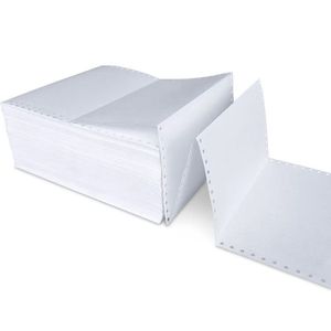 Papel de computadora NCR sin carbón blanco continuo de 1 capa de bajo precio con múltiples especificaciones de imagen azul para imprimir