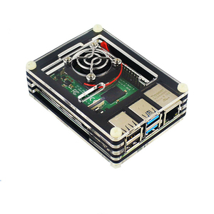 Das Raspberry Pi 4 Modell B 1GB 2GB 4GB RAM-Starter-Kit enthält ein schwarzes Gehäuse-Lüfter-Kühlkörper-Netzteil-Mikro kabel - Product Image 3