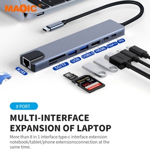 10 in 1 4k USB tipo C Hub a USB2.0 USB3.0 100M Gigabit scheda di rete Ethernet Rj45 Lan adattatore per computer portatile tipo C finestre - Product Image 3