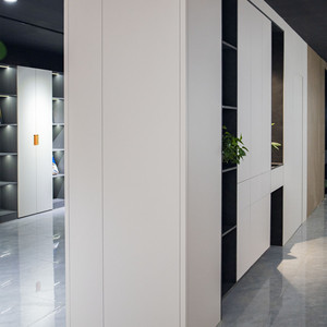 3D tấm hiện đại Thiết kế đơn giản phẳng Pet cửa tủ MDF bảng hạt ván ép <span class=keywords><strong>garderobe</strong></span> cửa tủ quần áo - Product Image 2