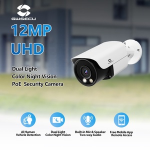 GWSECU 12MP UHD户外子弹聚光灯彩色夜视闭路电视视频监控PoE安防4K 12mp带音频的Ip摄像机 - Product Image 2