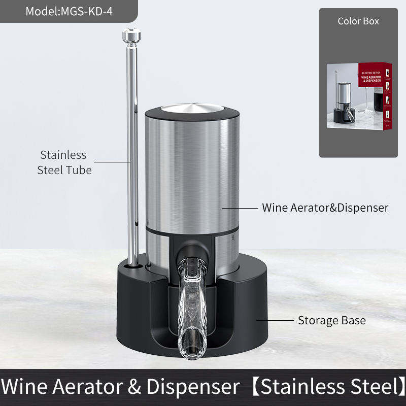 Battery-Powered/Electric wine aerator pourer with storage base