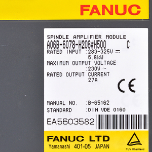 Pour les travaux exigeants à couple élevé Fanuc A06B-6078-H206 d'entraînement #500 Original - Product Image 3