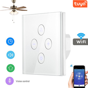 <strong>AU</strong> US 120mm*72mm 86mm 1 2 3 Gangs Smart Switch Glass Panel Touch Function Light Switch Curtain Switch Fan <strong>Remote</strong> WiFi - Product Image 5