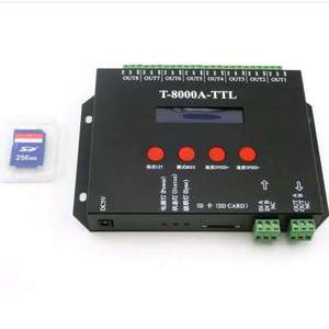 Полноцветный светодиодный RGB-контроллер T8000A TTL T8000AC DMX 512 rgb SD-карта Пиксельная светодиодная RGB-контроллер программируемая Светодиодная лента контроллер освещения 8192 пикселей
