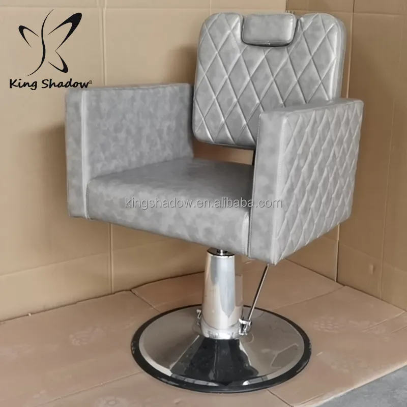 Muebles de salón, equipo de salón de belleza, sillas de cabello gris para peluquería