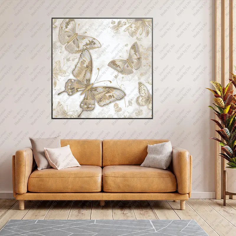 Gouden Vlinder Home Decor Canvas Gedrukt Foto 'S Muur Insect Canvas Schilderij
