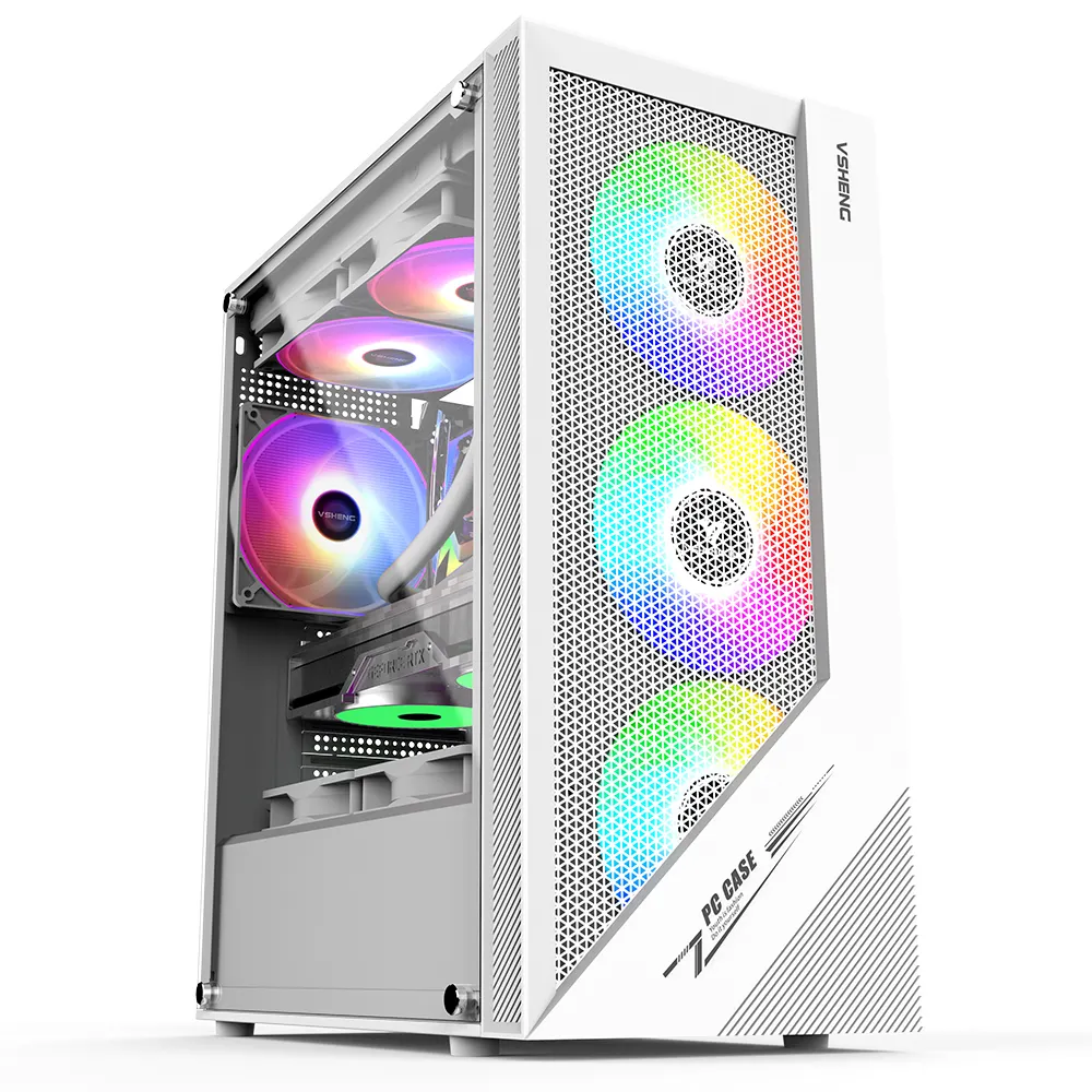 Powercase NEW design gaming pc case ATX case USB3.0 Tempered glass computer case Popular