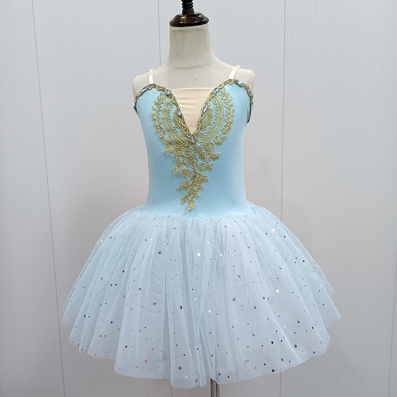 Falda azul lago con lentejuelas