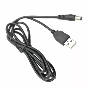 1M USB 2.0 a erkek DC 5.5x2.1mm 5 Volt DC konektörü şarj varil Jack güç kablosu siyah - Product Image 2