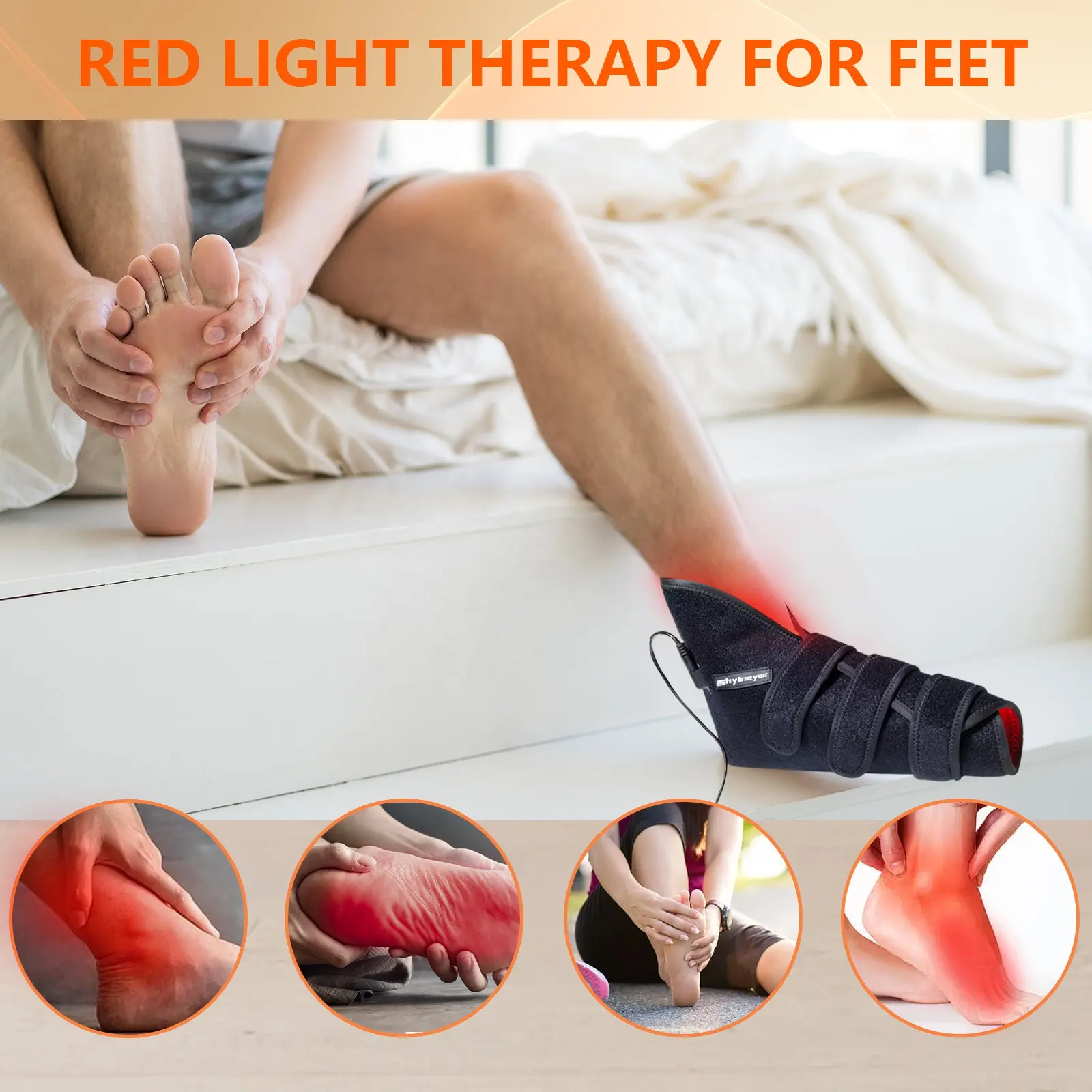 Botte infrarouge 660nm/850nm pour les pieds de thérapie par la lumière rouge pour les soins des pieds Produit de beauté et de soins personnels