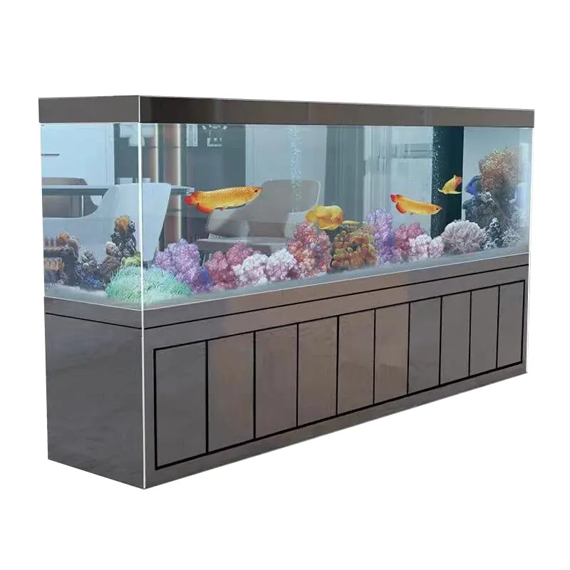 Filtre de fond grand bureau salon écran aquarium aquarium en verre blanc aquarium avec armoire