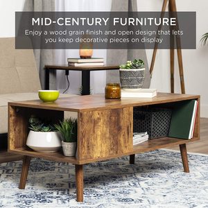 Mesa de centro multifuncional de nogal convertible de madera moderna, conjunto redondo, muebles de lujo hechos a medida - Product Image 6