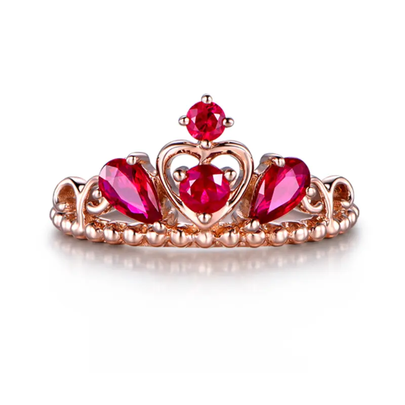 Fabrikant Ruby Stone Prijs Lab Grown Ruby Sieraden Crown Ruby Ring Voor Dagelijks Dragen