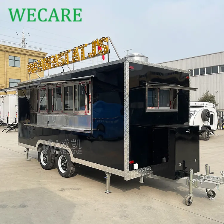 WECARE Commercial Street BBQ Churros Cart Mobile Kitchen Food Trailer Towable Food Truck Fully Equipped Kitchen for Sale AU USA