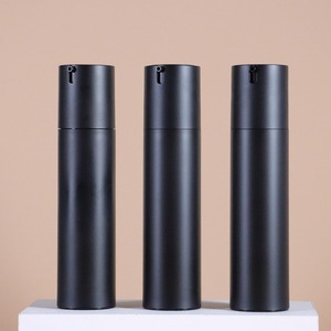 <strong>Fashion</strong> 30ml 50ml 15ml AS PP Rubber Refillable 33mm Frosting Matte Black Airless Pump <strong>Bottle</strong> With Cream Pump for <strong>Cosmetic</strong> - Product Image 3