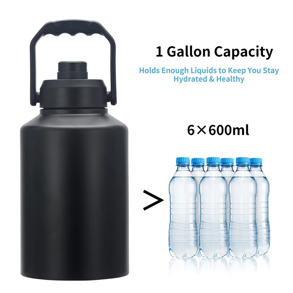 Botella de agua portátil con etiqueta personalizada, 2 litros, 1 galón, reutilizable, respetuoso con el medio ambiente, sin Bpa