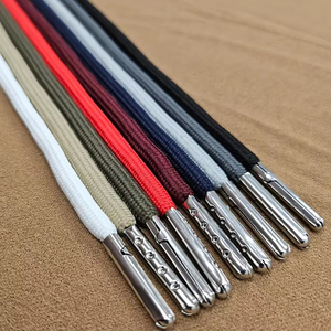 Sudadera con capucha de poliéster recubierta personalizada, cordones de cordón elásticos redondos para ropa, pantalones, ropa personalizada para bolsos, zapatos