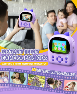 AIMO New Arrivals P01 Shoot <strong>Camera</strong> Digital Kids Cameras 2.4 &quot; Ips Hd Portable Fun Fast Instant Printing Camara with 32G SD Card - Product Image 3