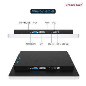 Monitor de pantalla táctil LCD sin marco de 15 "Pantalla táctil capacitiva multipunto Función de autocomprobación VGA para varias aplicaciones - Product Image 3