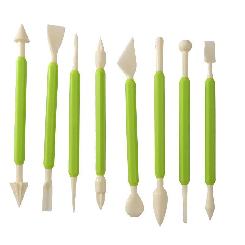 8-piece green fondant carving pen set
