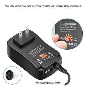 Özelleştirme 3-12V ayarlanabilir güç kaynağı 30W izleme çok fonksiyonlu adaptör güç kablosu uzatma kablosu 8 kafaları - Product Image 2
