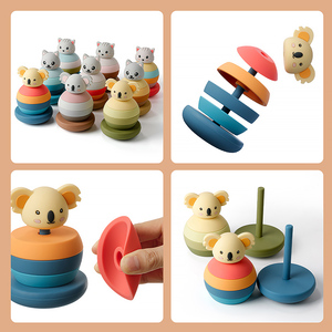 Çok renkler 6 katmanlar eğitici oyuncak istifleme tumbler roly poli hayvan istifleyici bebek erken eğitim için - Product Image 5