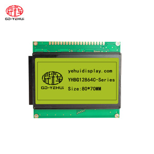 Werkseitig hergestelltes COB 128*64-Zeichen 80*70MM LCD-Modul-Display mit blau-schwarz-grüner und grauer Farbe für die Fabrik - Product Image 3