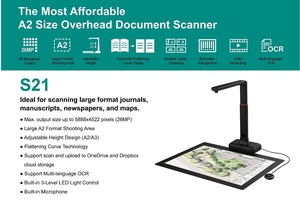 A2 định dạng lớn 21MP HD cuốn sách máy quét giao diện USB LED nguồn ánh sáng sử dụng công nghiệp máy quét tài liệu cho Windows MacOS hệ thống - Product Image 2