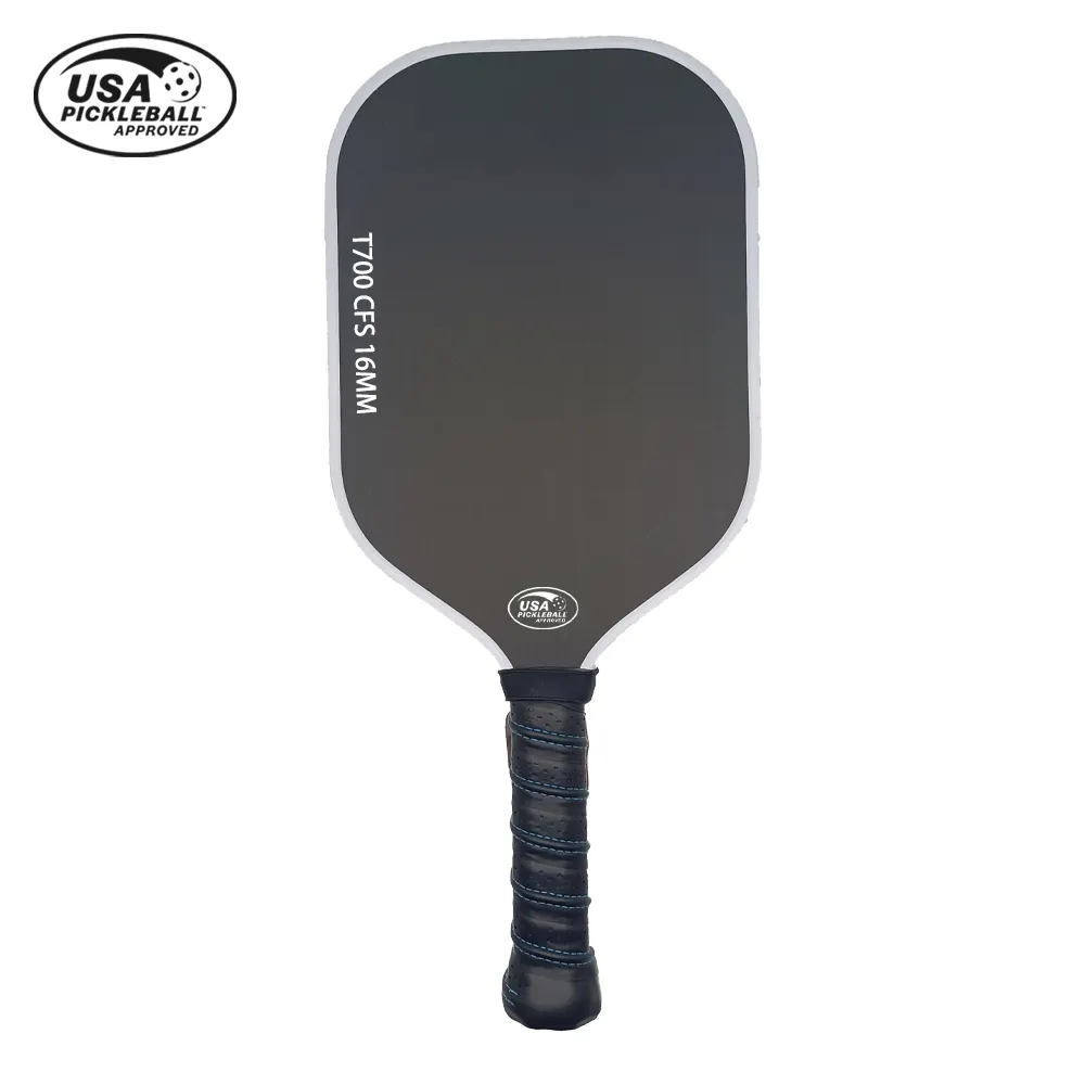 customized oem High-end Elongated shape reactive honeycomb PP core usapa approved blank T700 carbon skin fiber pickleball paddle