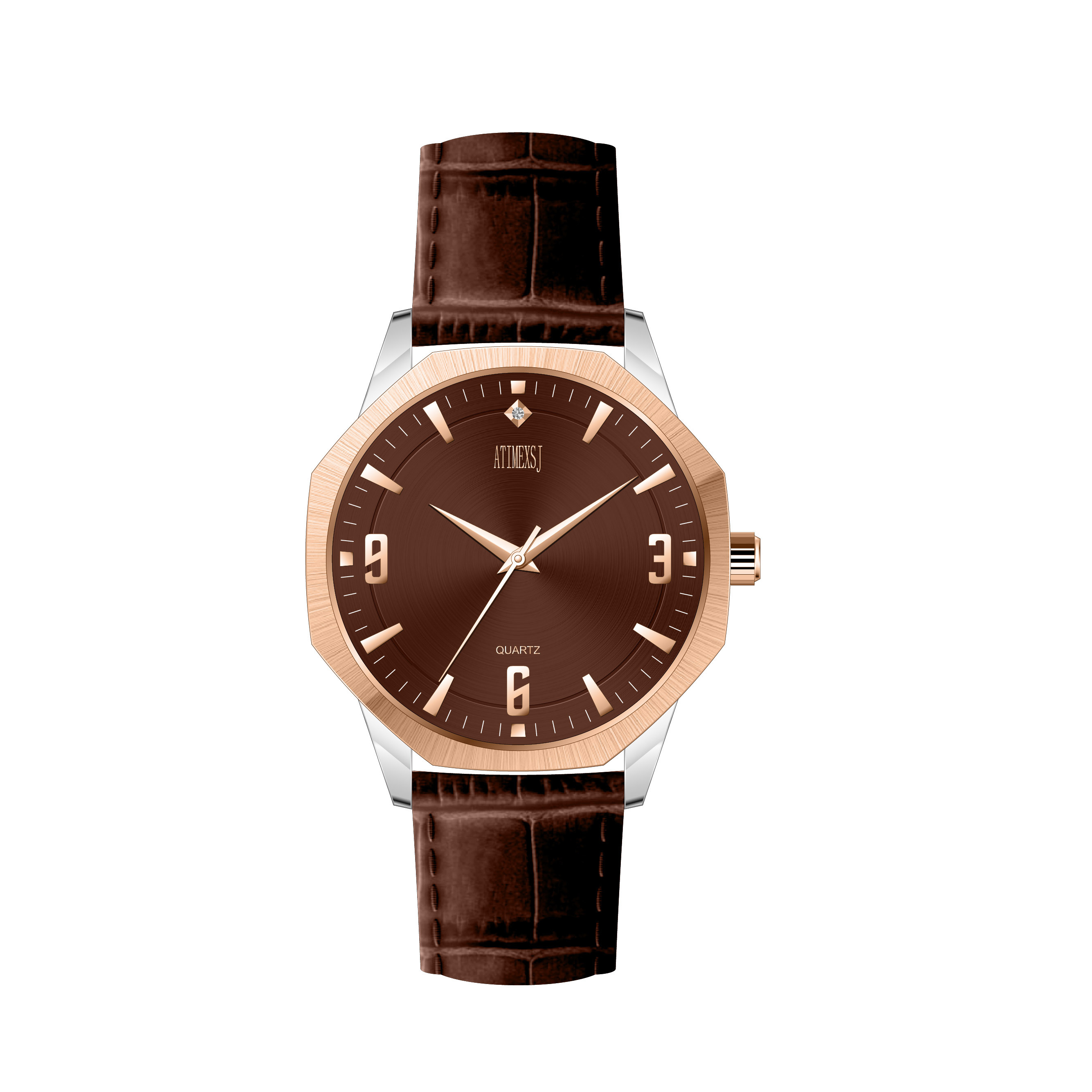 Or rose bicolore-marron